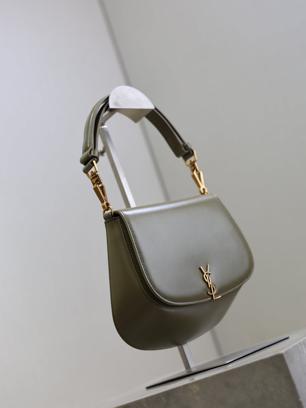 YSL 25S MINI VOLTAIRE 21 IN DEEP MUSK CALFSKIN SAINT LAURENT GOLD HARDWRE