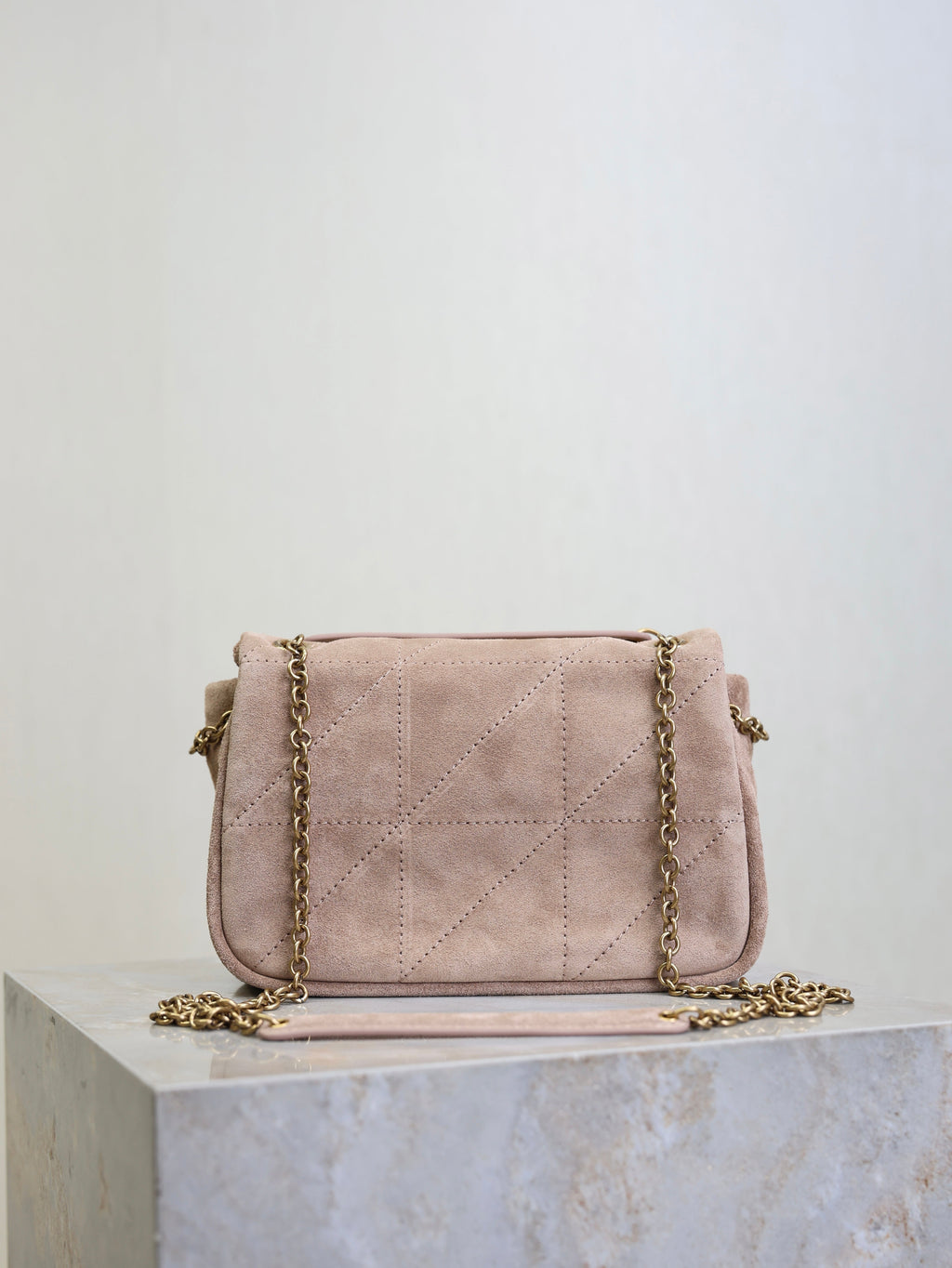 YSL 25S JAMIE 4.3 MINI 20 IN DUSTY ROSE BEIGE SUEDE GOLD HARDWRE