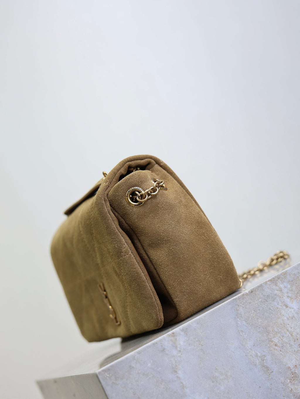 YSL 25S JAMIE 4.3 MINI 20 IN CARAMEL COGNAC SUEDE GOLD HARDWRE