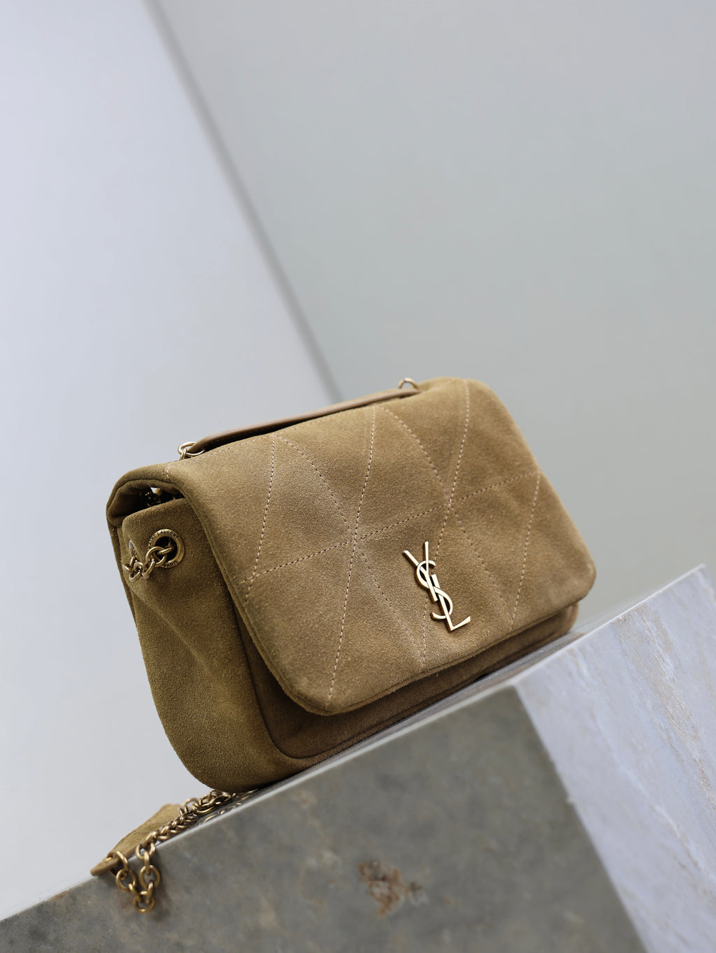 YSL 25S JAMIE 4.3 MINI 20 IN CARAMEL COGNAC SUEDE GOLD HARDWRE