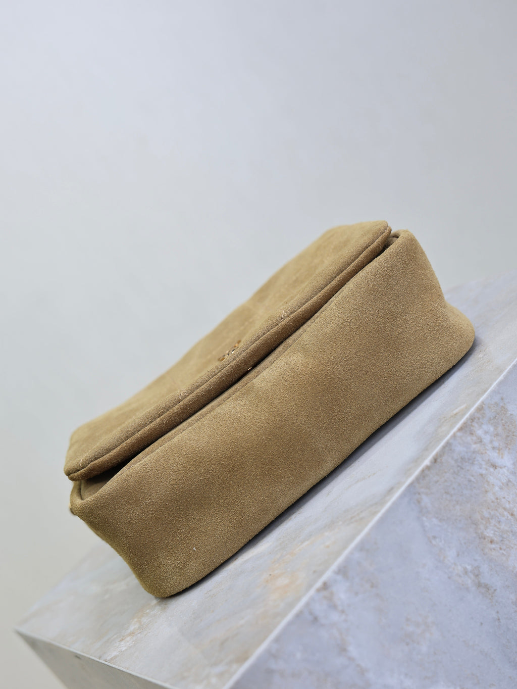 YSL 25S JAMIE 4.3 MINI 20 IN CARAMEL COGNAC SUEDE GOLD HARDWARE