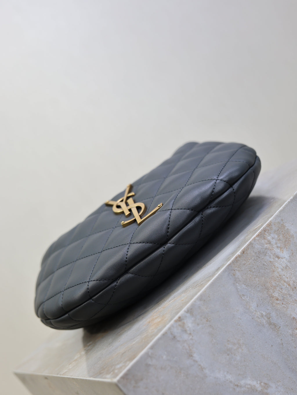 YSL 25S ICARINO 17 IN BLACK QUILTED CALFSKIN GOLD HARDWRE