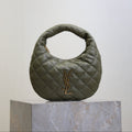 YSL 25S ICARE BABY 17 IN DARK OLIVE QUILTED CALFSKIN GOLD HARDWRE