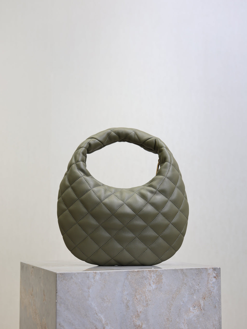 YSL 25S ICARE BABY 17 IN DARK OLIVE QUILTED CALFSKIN GOLD HARDWRE