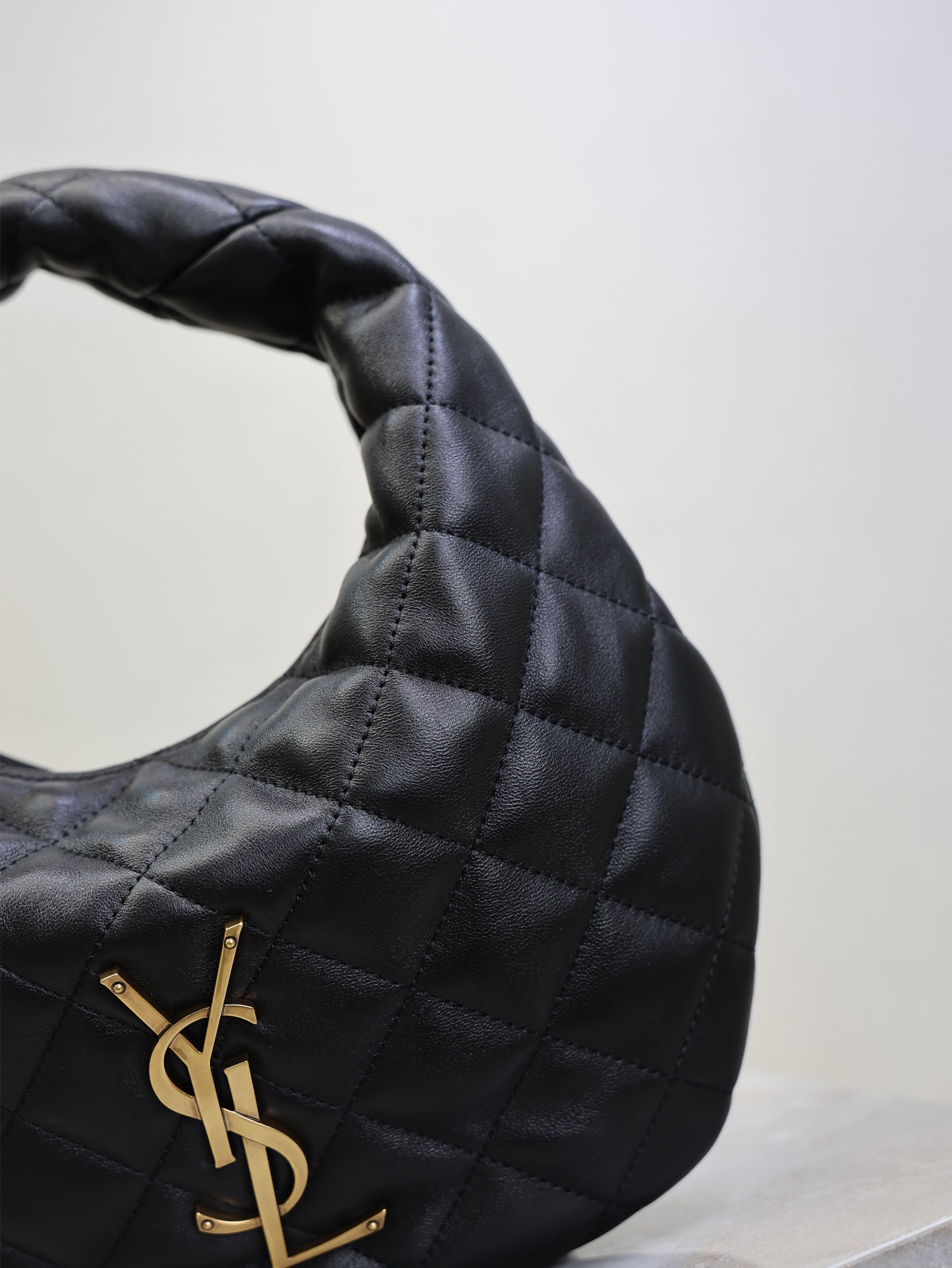 YSL 25S ICARE BABY 17 IN BLACK QUILTED CALFSKIN GOLD HARDWARE