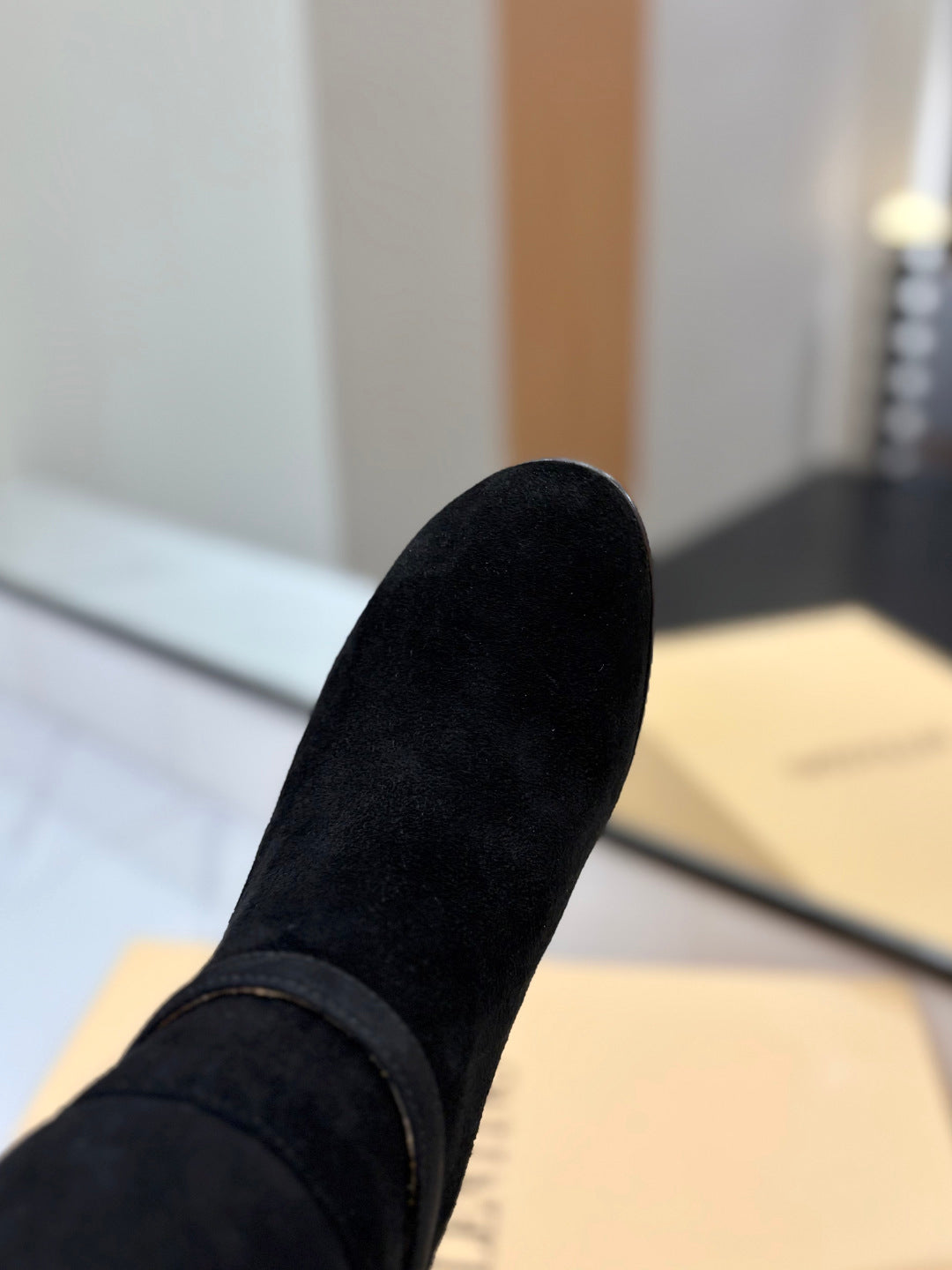 VALENTINO 25S GARAVANI PATTIE KNEE-HIGH BOOTS 80 MM IN BLACK SUEDE