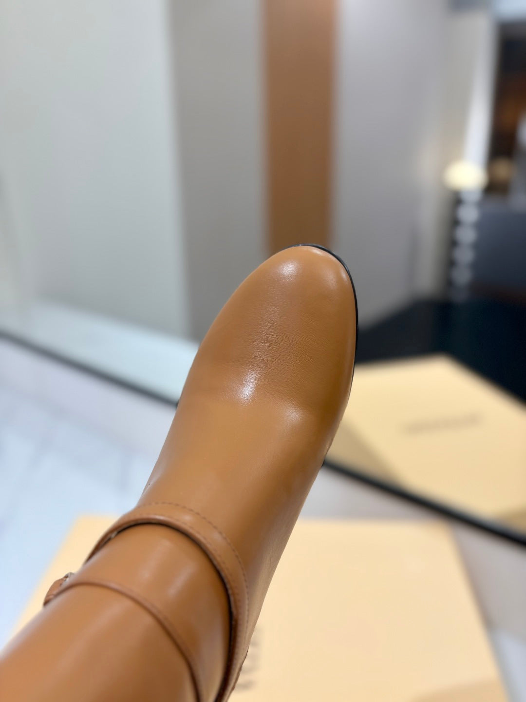 VALENTINO 25S GARAVANI PATTIE KNEE-HIGH BOOTS 80 MM IN BROWN CALFSKIN