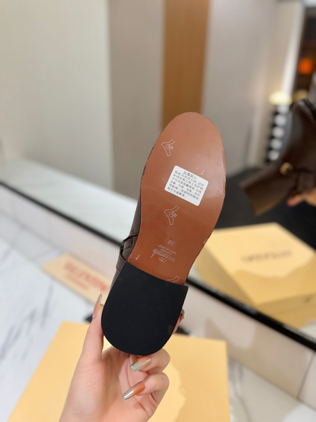 VALENTINO 25S PATTIE ANKLE BOOTS IN DARK BROWN CALFSKIN WITH GOLD HARDWARE