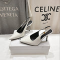 JUDY TRIOMPHE STILETTO SLINGBACK 75MM IN WHITE PATENT CALFSKIN