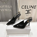 JUDY TRIOMPHE STILETTO SLINGBACK 75MM IN BLACK PATENT CALFSKIN