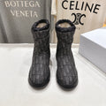 DIOR 25S ANKLE BOOTS IN DARK GREY MIX BLACK FEATHER