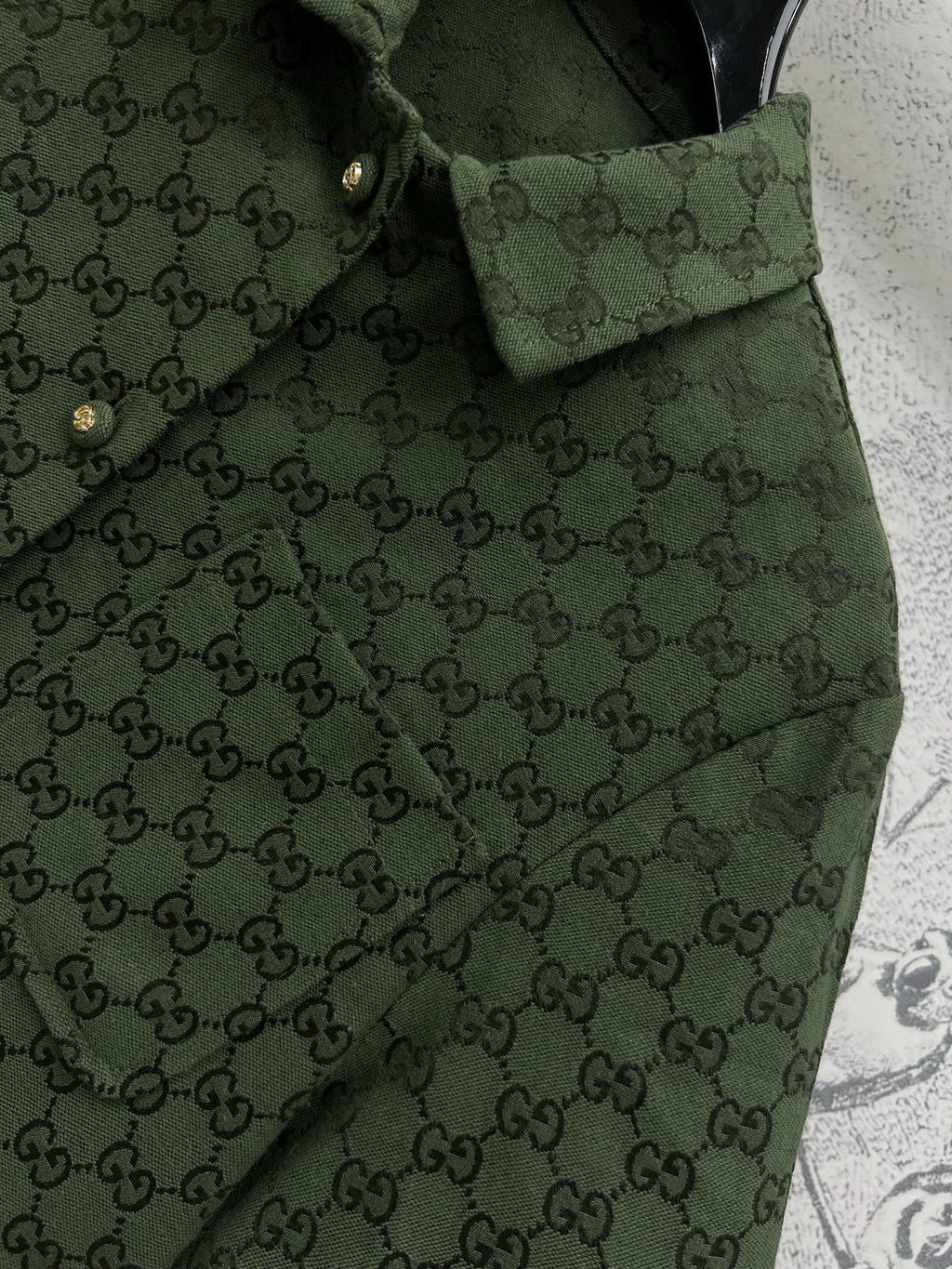 GUCCI SHORT-SLEEVE LAPEL SHIRT STYLE 100