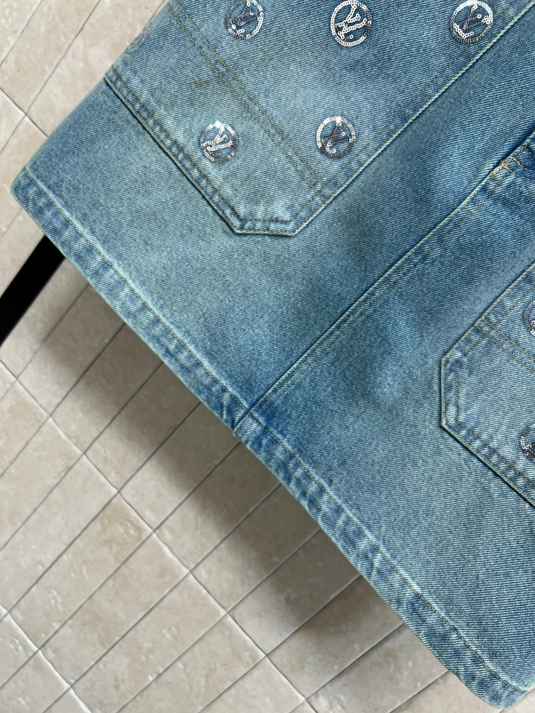 LV 25S DENIM MINI SKIRT 2877