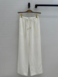 LP STRAIGHT-LEG LINEN PANTS IN WHITE
