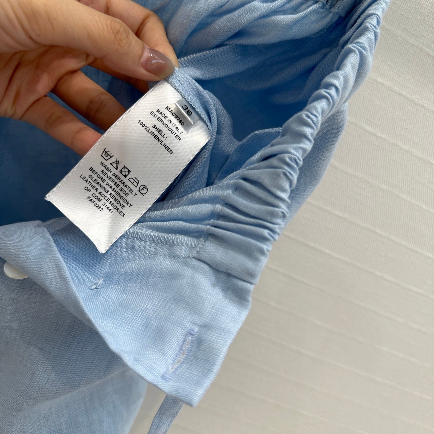 LP STRAIGHT-LEG LINEN PANTS IN BLUE