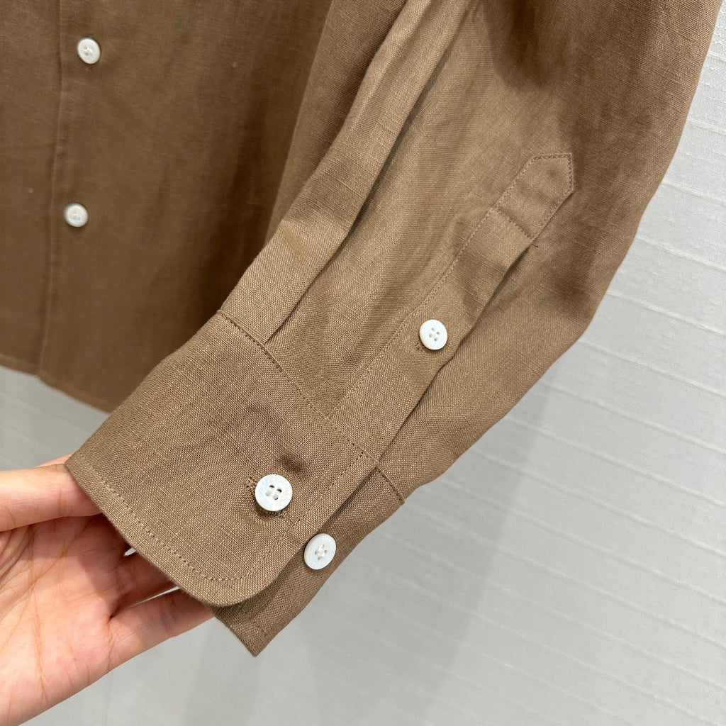 LP BROWN LINEN SHIRT 264294