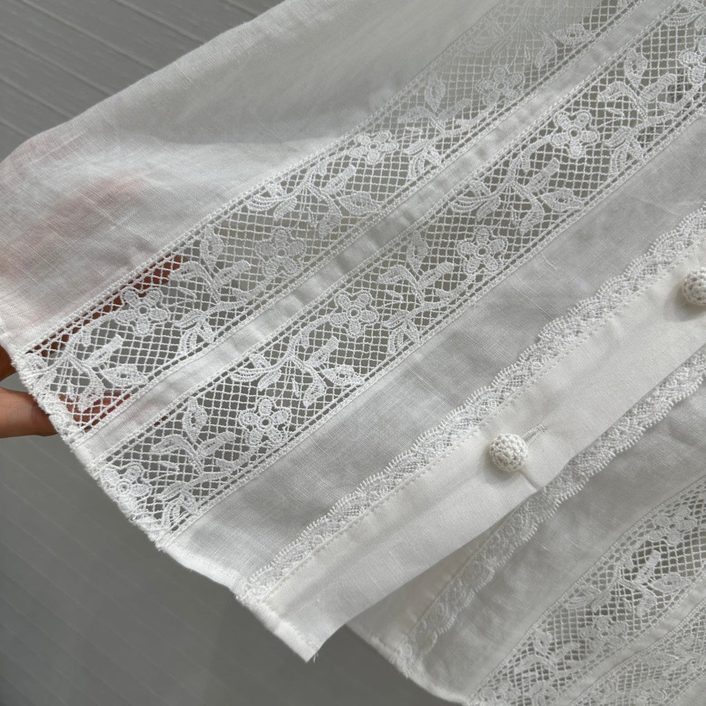 ZIMMERMANN LINEN SHIRT WITH LACE TRIM 276102