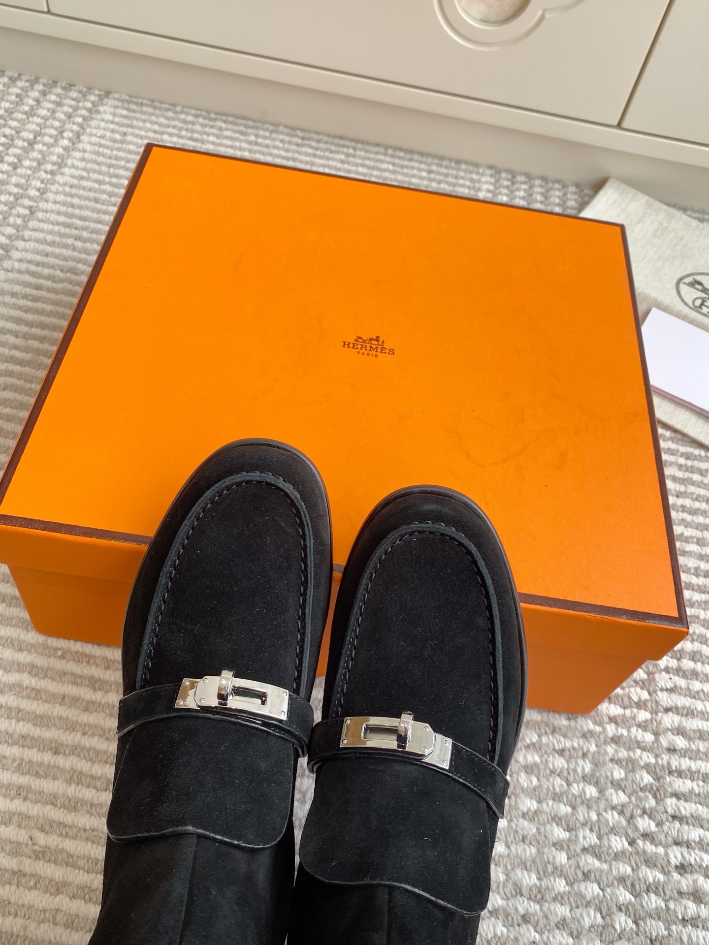 HM 25S KELSY ANKLE BOOT IN BLACK SUEDE WITH SILVER HARDWARE