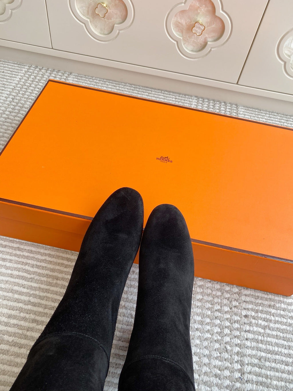 HM 25S TALL BOOTS 90 MM IN BLACK SUEDE