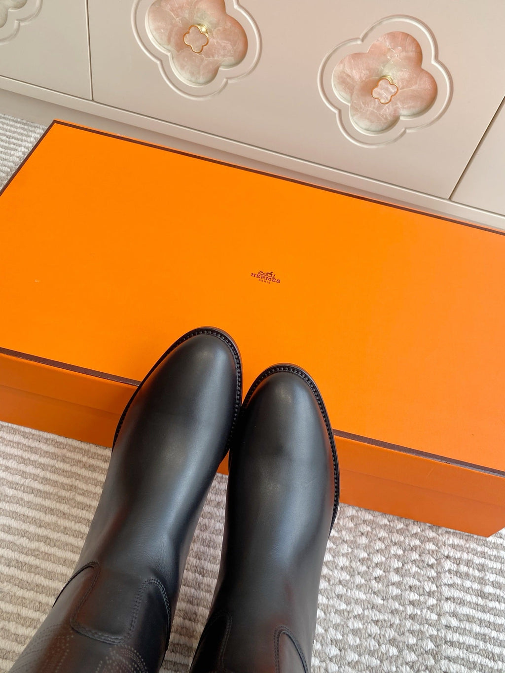 HM 25S JUMPING BOOTS IN BLACK LAMBSKIN WITH SILVER HARDWARE