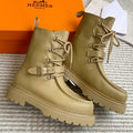 HM 25S ANKLE BOOTS IN WARM BEIGE GOLD LAMBSKIN