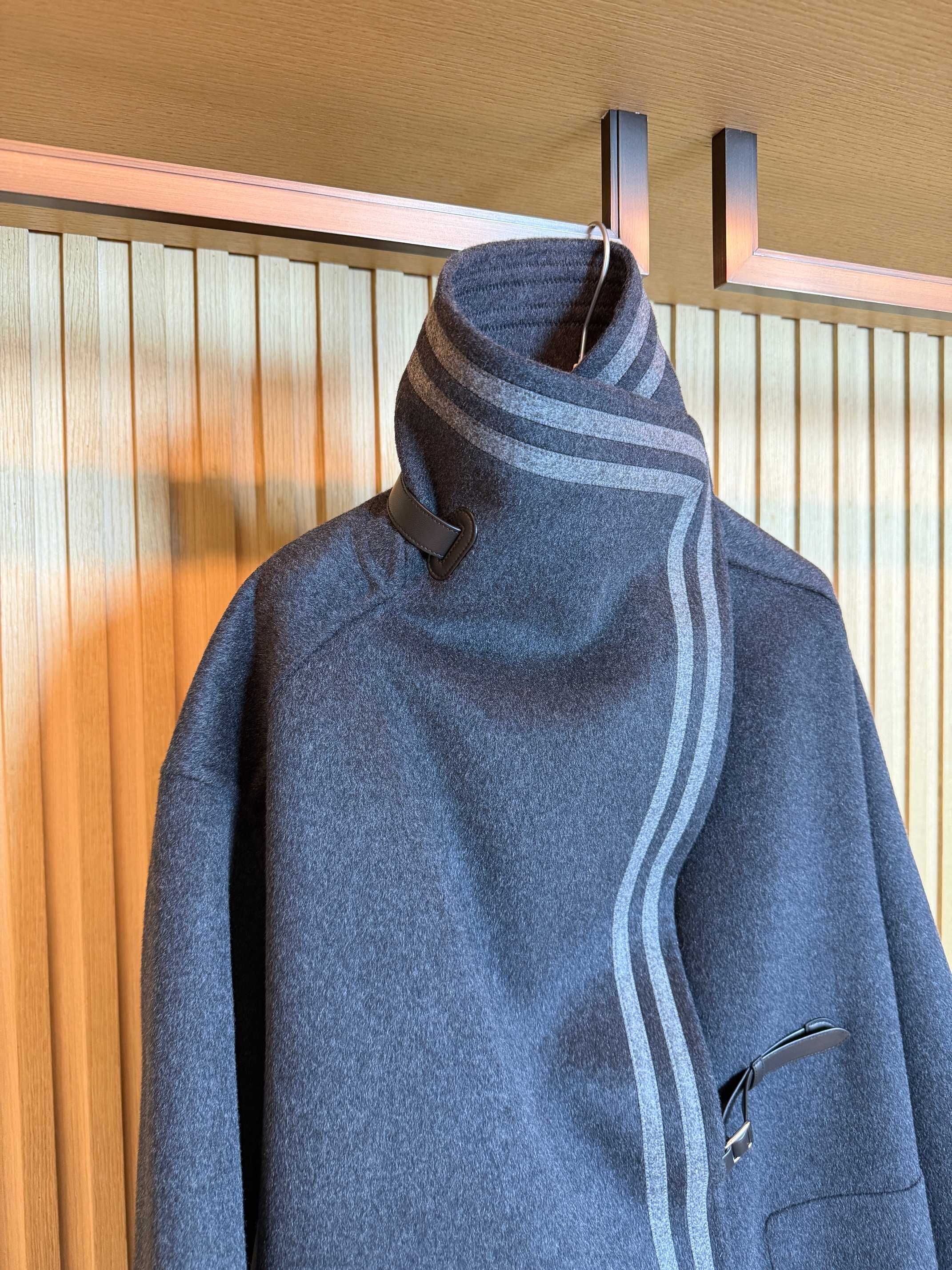 HERMES 25S LONG STAND-COLLAR CASHMERE COAT 317