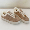 TIME OUT SNEAKER IN DESERT BROWN MONOGRAM EMBOSSED SUEDE WITH FLEECE LINING