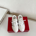 VIV' SKATE SNEAKERS IN WHITE CALFSKIN SILVER BUCKLE