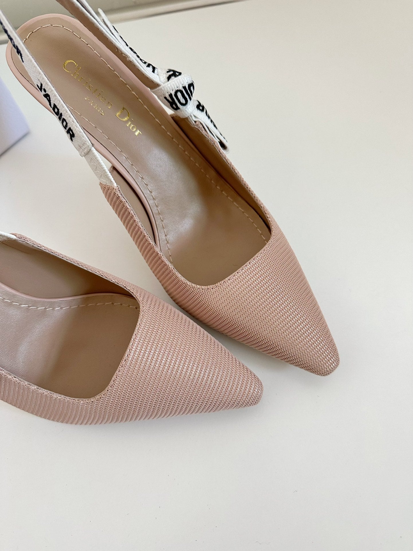 J'ADIOR SLINGBACK PUMP NUDE PINK TECHNICAL FABRIC 10 CM