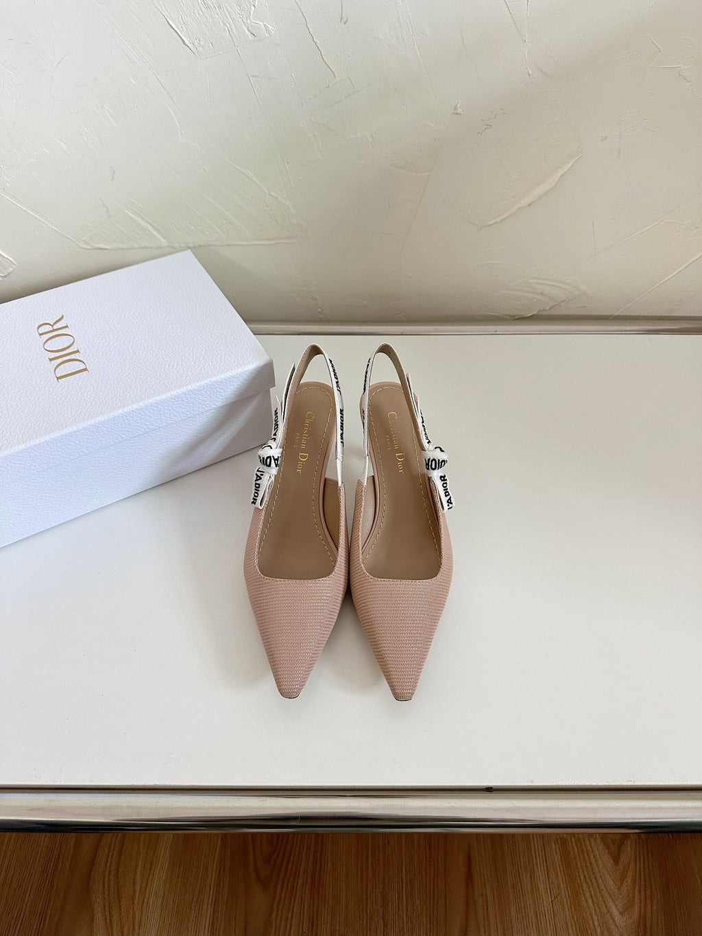 J'ADIOR SLINGBACK PUMP NUDE PINK TECHNICAL FABRIC 65 MM