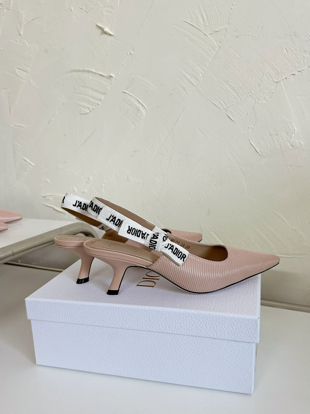 J'ADIOR SLINGBACK PUMP NUDE PINK TECHNICAL FABRIC 65 MM