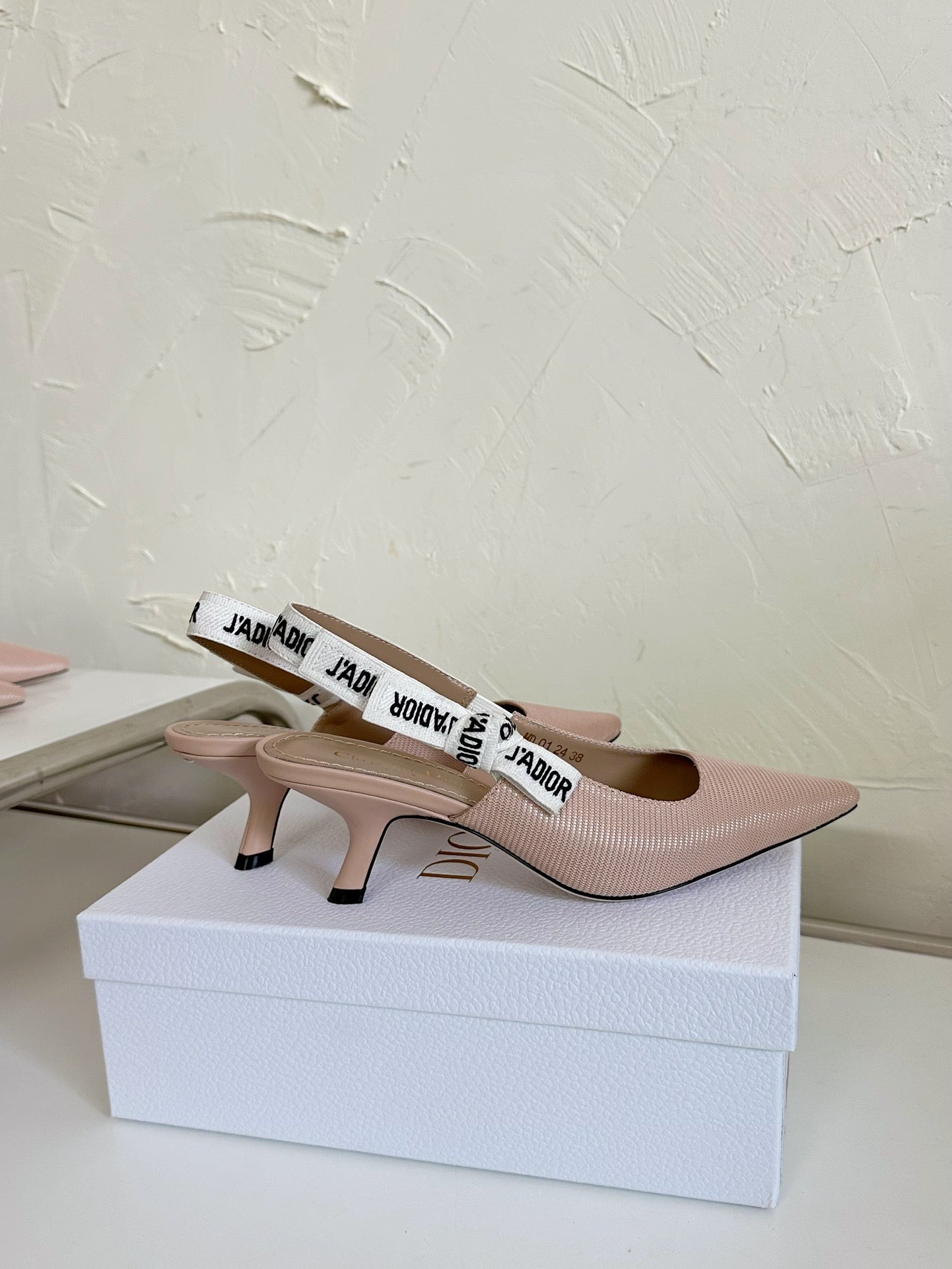 J'ADIOR SLINGBACK PUMP NUDE PINK TECHNICAL FABRIC 65 MM