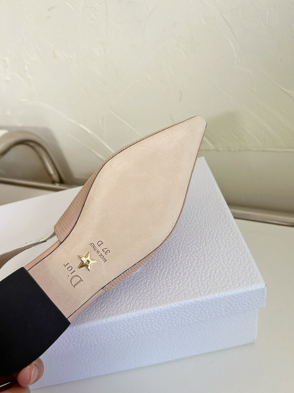 J'ADIOR SLINGBACK FLAT NUDE PINK TECHNICAL FABRIC