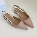J'ADIOR SLINGBACK FLAT NUDE PINK TECHNICAL FABRIC