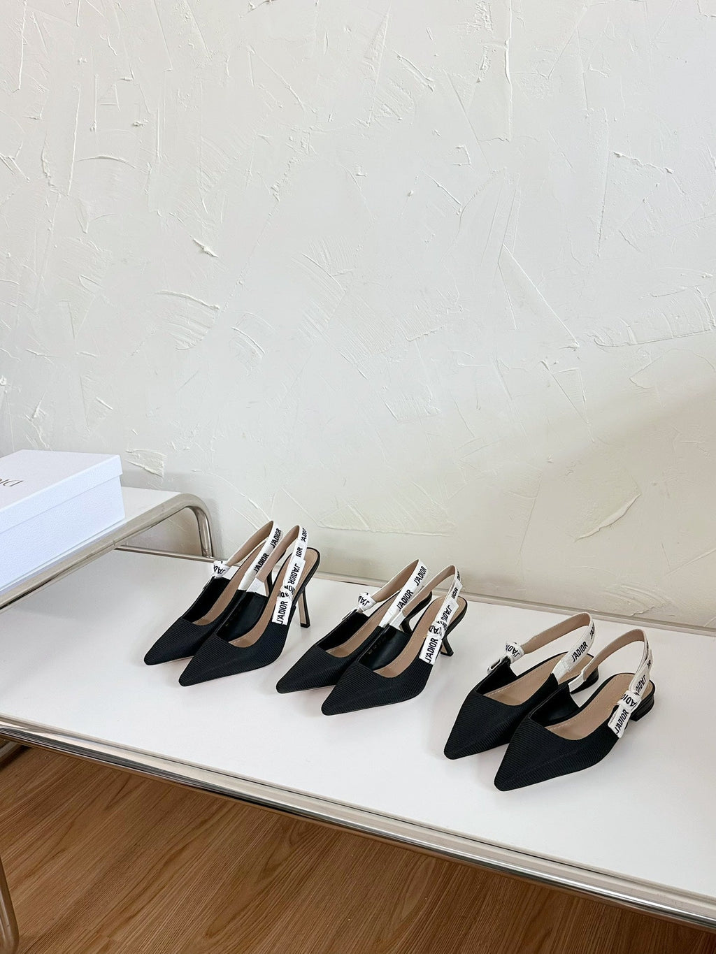 J'ADIOR SLINGBACK PUMP BLACK TECHNICAL FABRIC 65 MM