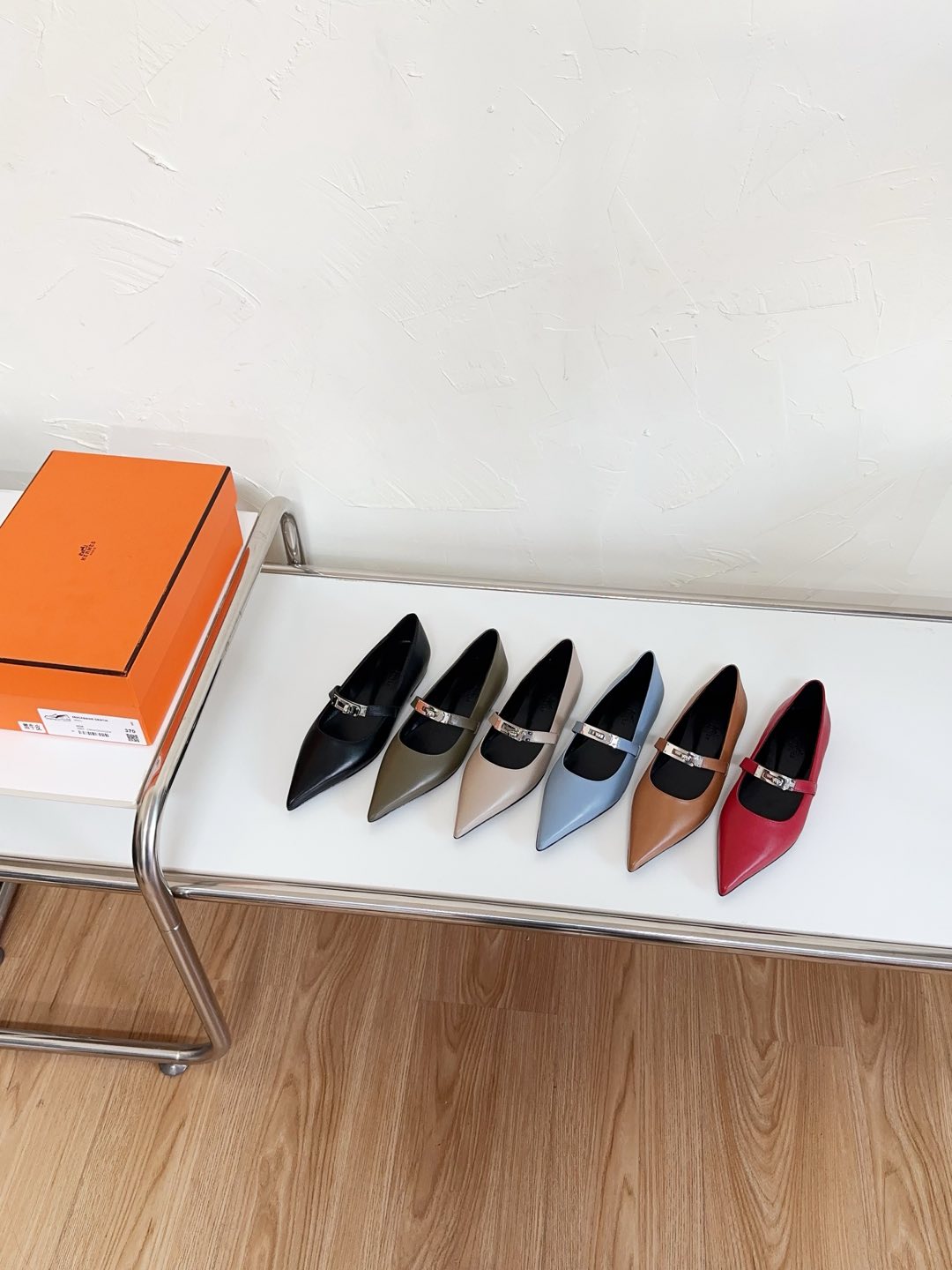 KIARA FLAT PUMP IN RUBY RED CALFSKIN