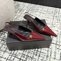SL CARINE SLINGBACKS PUMP 45 BERRY CALFSKIN