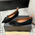 ALAIA PUMP 1 CM IN BLACK SUEDE MIX BLACK CALFSKIN