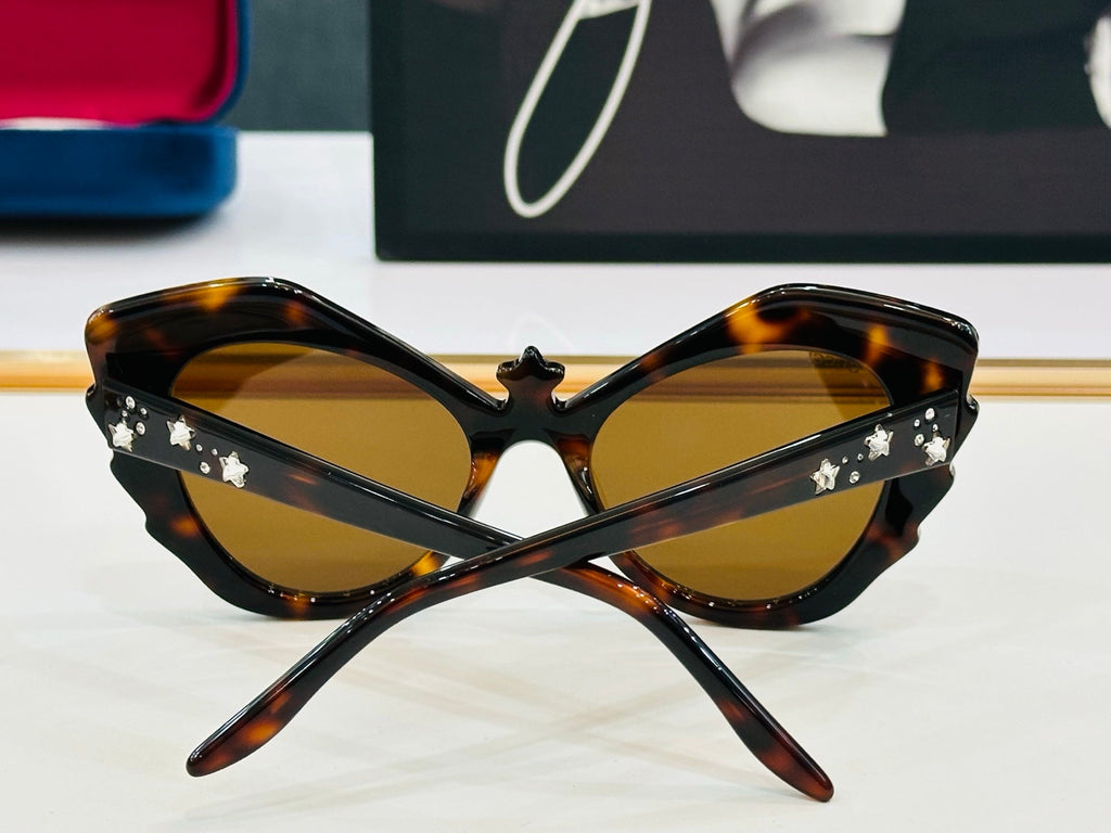 CRYSTAL STUDDED CAT-EYE FRAME SUNGLASSES GG1095S IN ACETATE