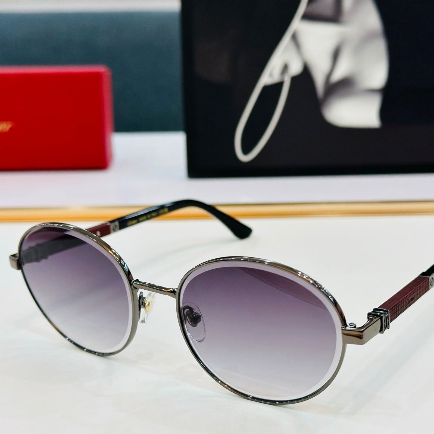 PREMIÈRE ROUND FRAME SUNGLASSES CT0490S IN METAL