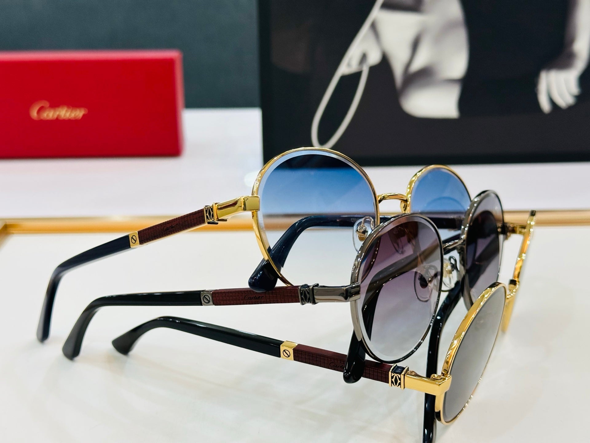 PREMIÈRE ROUND FRAME SUNGLASSES CT0490S IN METAL