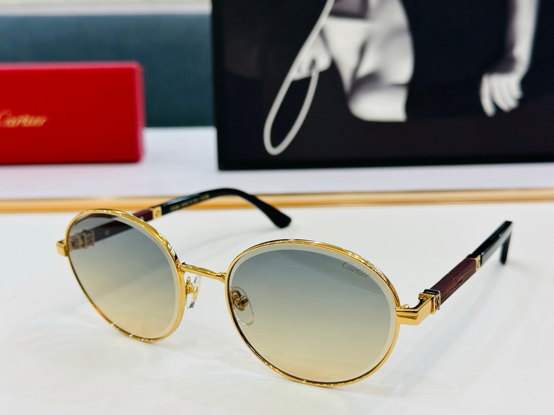 PREMIÈRE ROUND FRAME SUNGLASSES CT0490S IN METAL