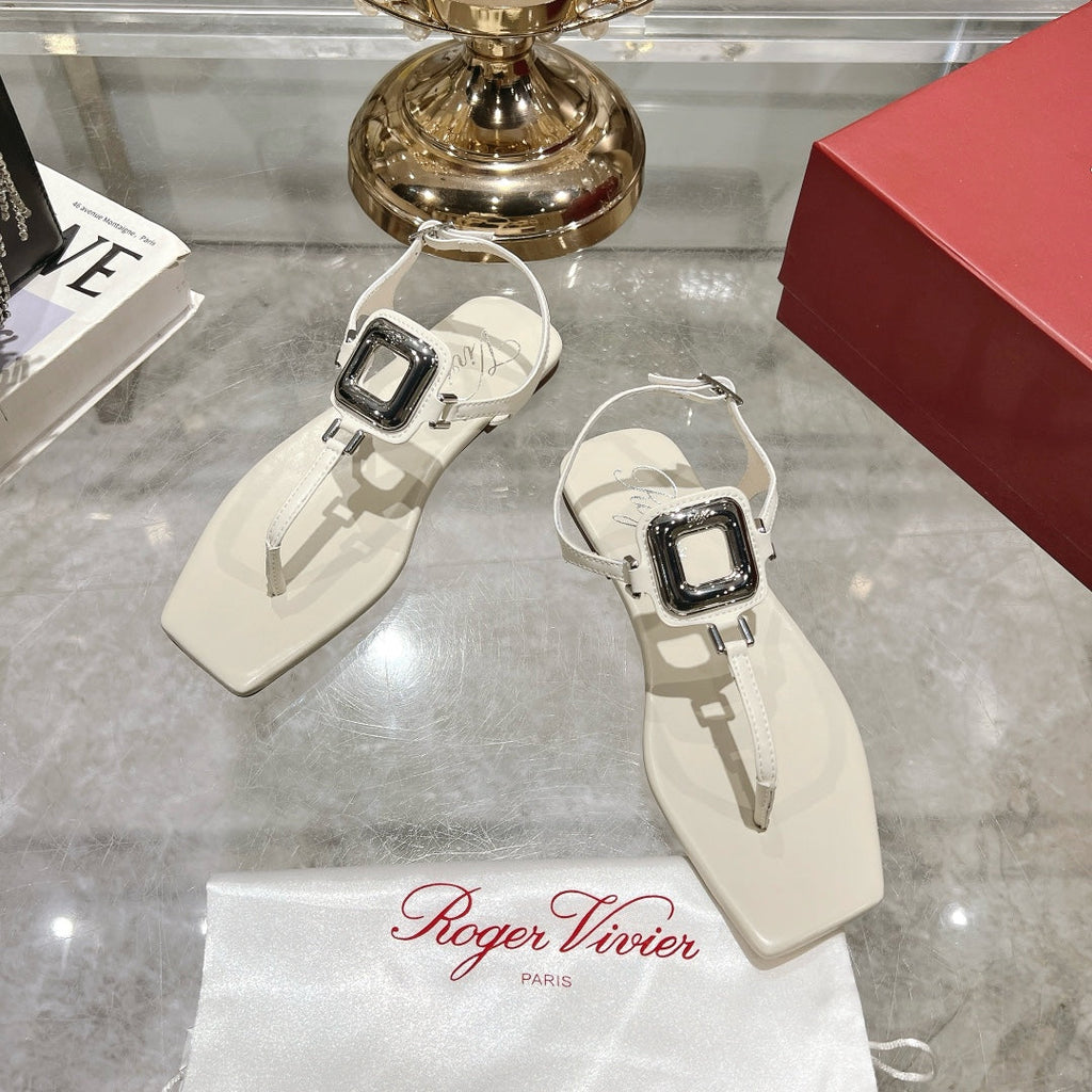 VIV' BY THE SEA SANDALS IN WHITE CALFSKIN