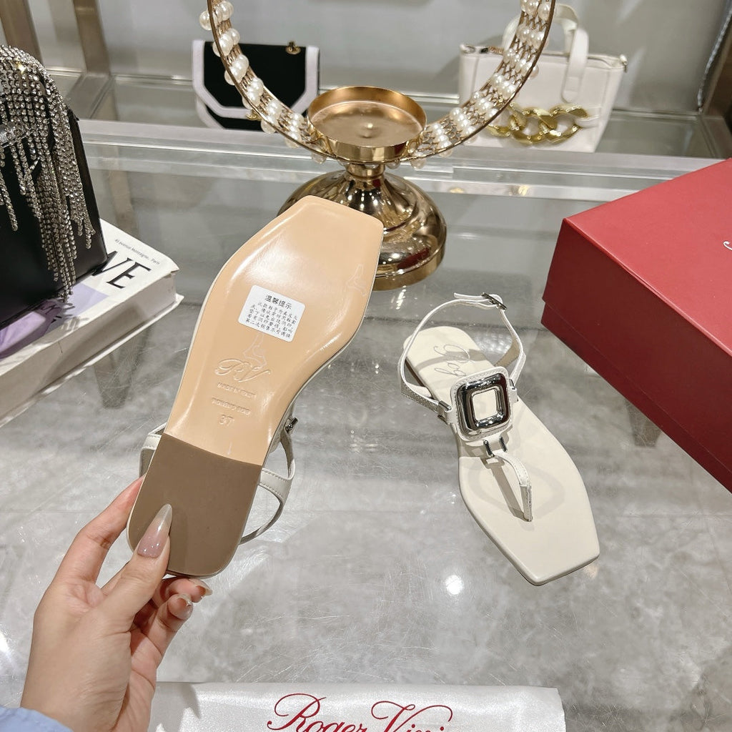 VIV' BY THE SEA SANDALS IN WHITE CALFSKIN