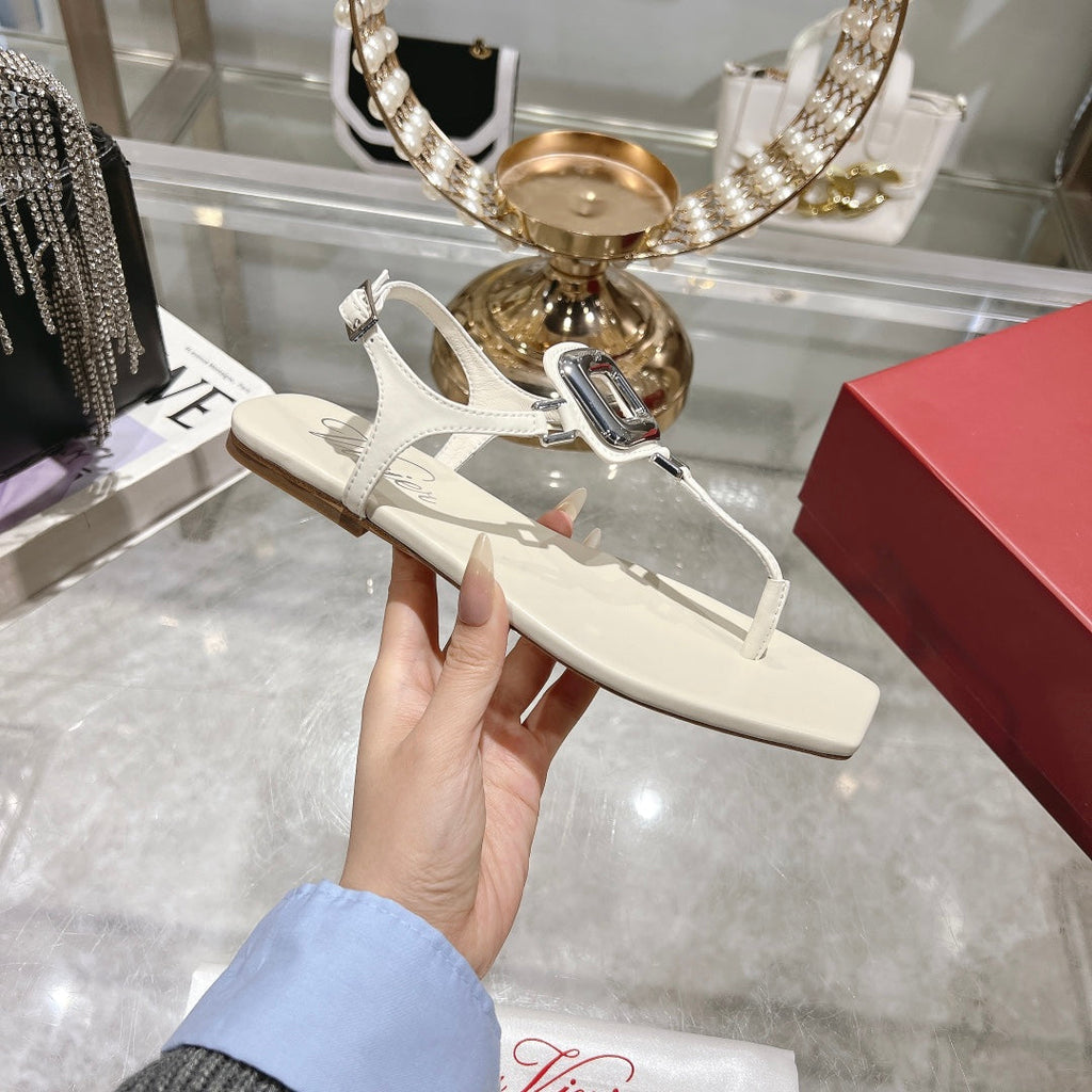 VIV' BY THE SEA SANDALS IN WHITE CALFSKIN