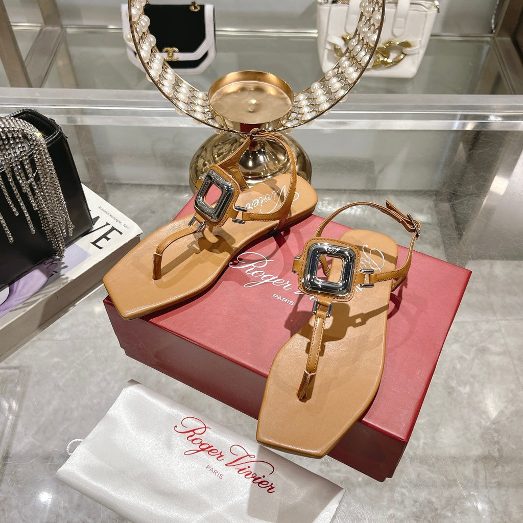 VIV' BY THE SEA SANDALS IN CINNAMON BROWN CALFSKIN