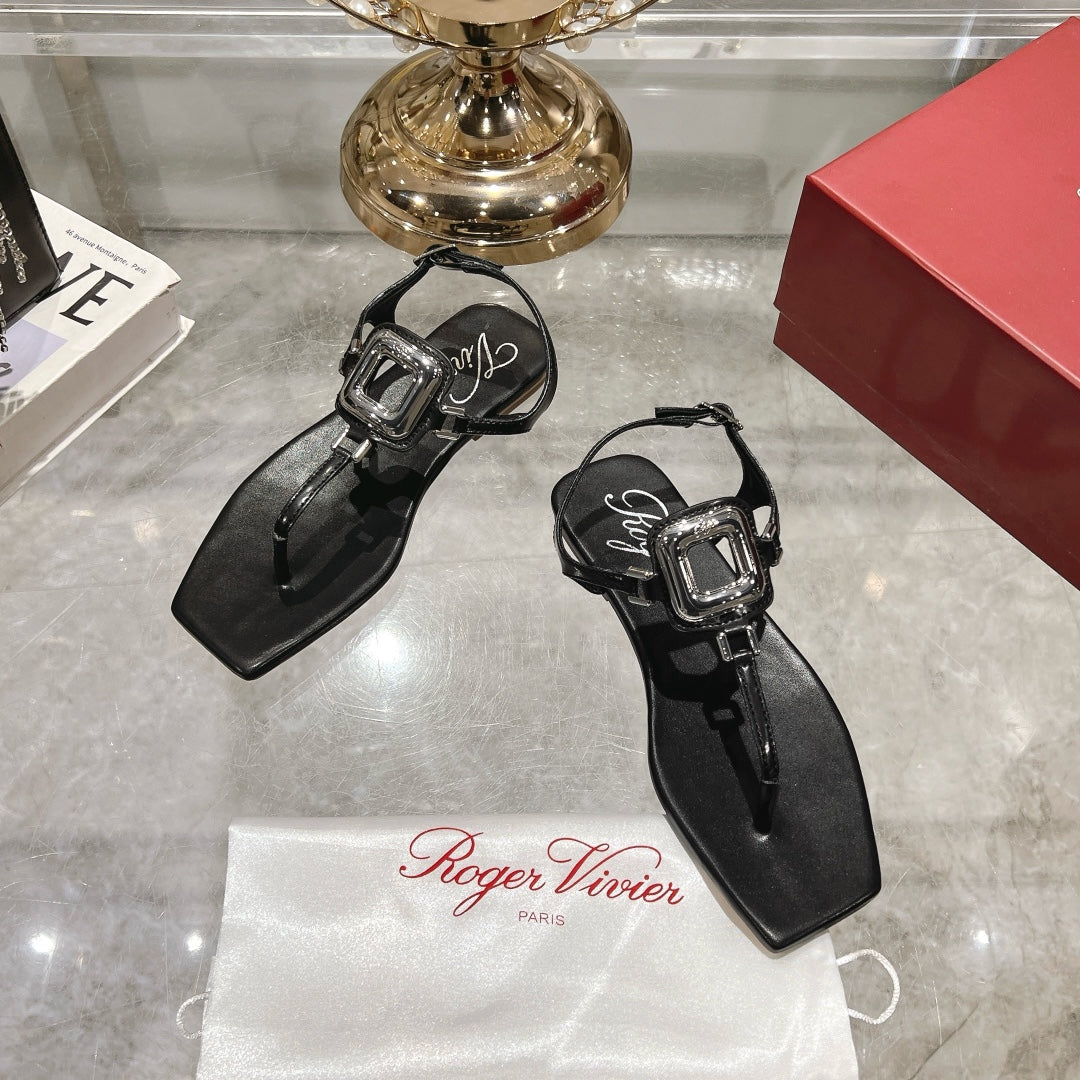 VIV' BY THE SEA SANDALS IN BLACK CALFSKIN