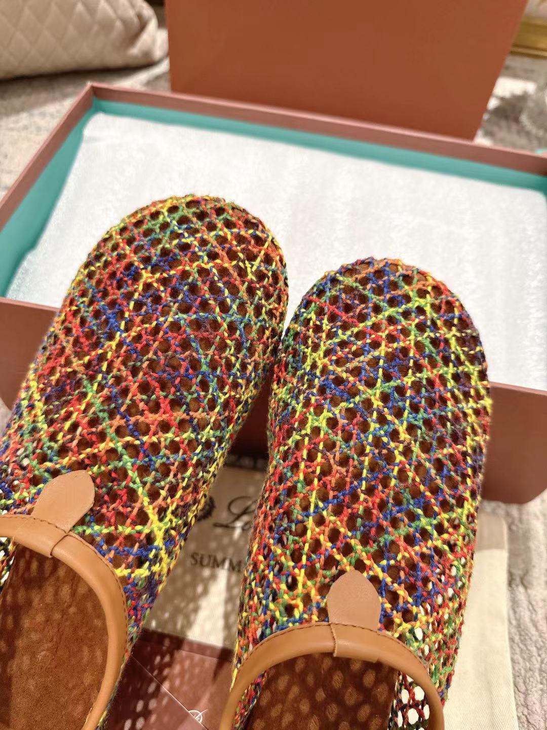 FLAT SHOES MULTICOLOR MESH FABRIC