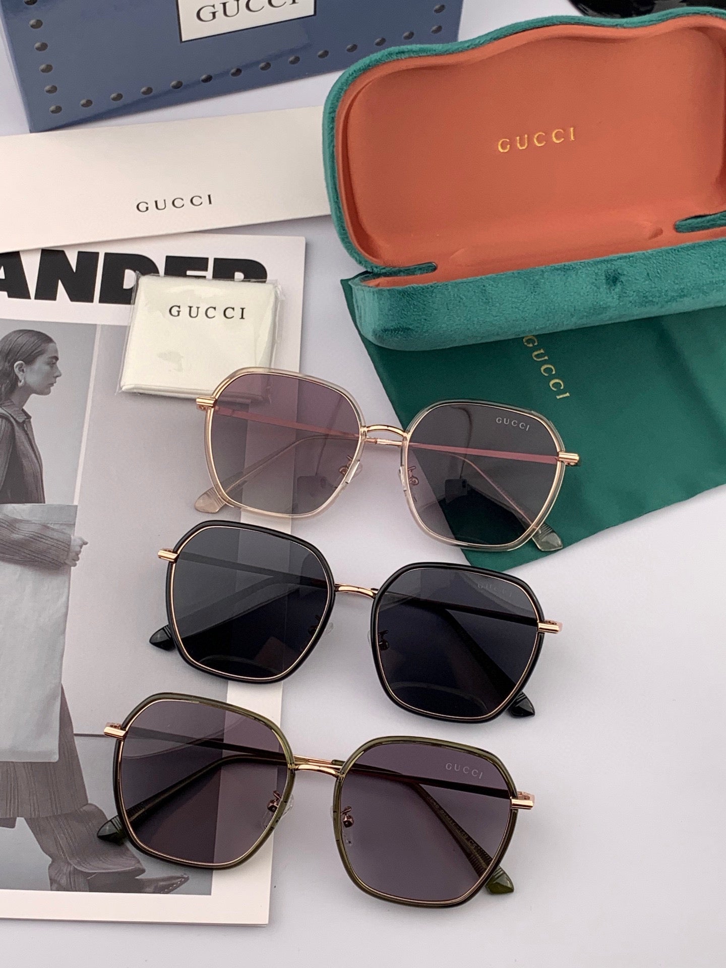 SQUARE FRAME SUNGLASSES G8384 IN METAL AND ACETATE