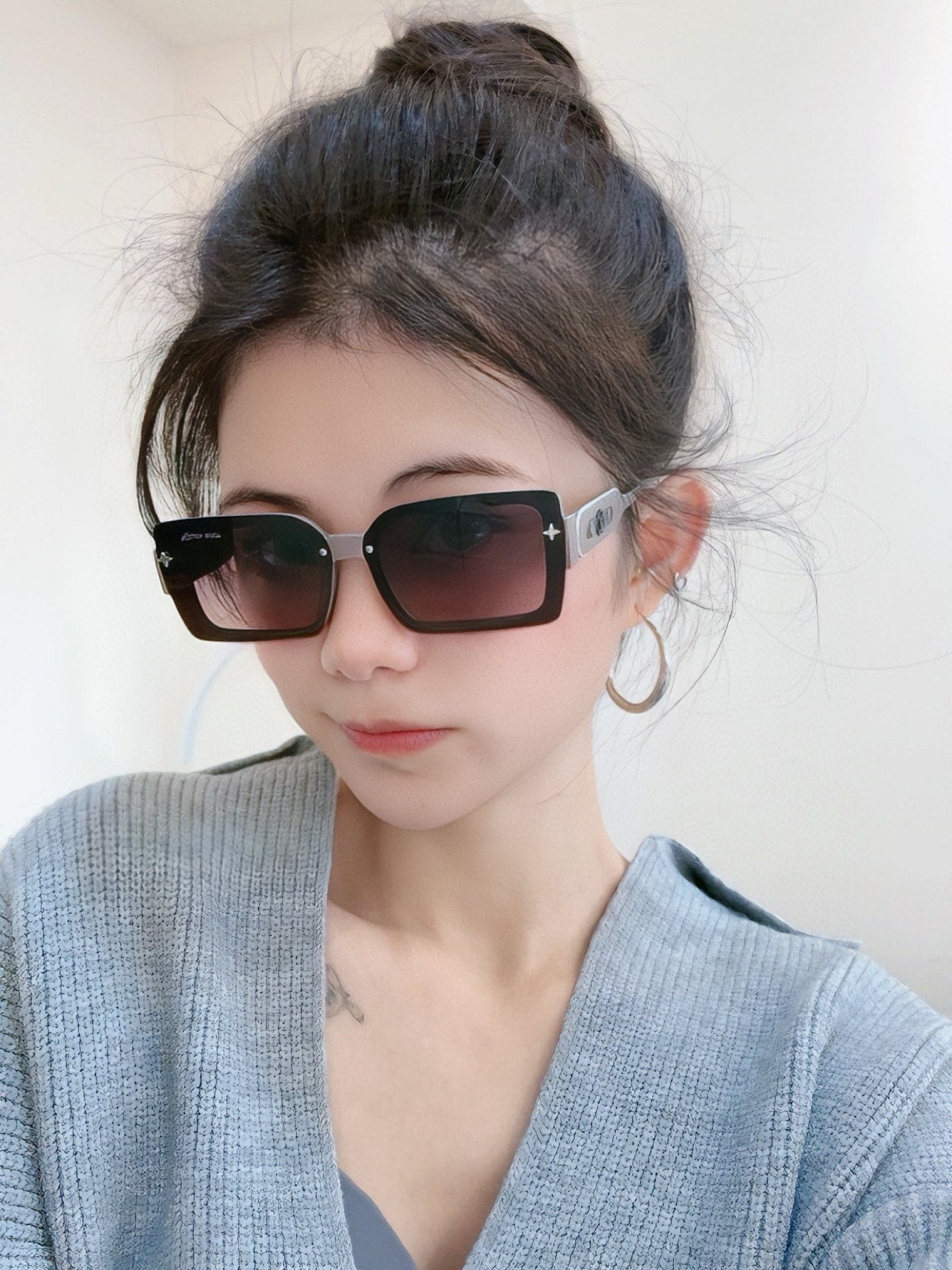 RECTANGLE SUNGLASSES L6771 IN ACETATE